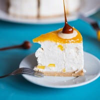 A piece of Mango cheesecake